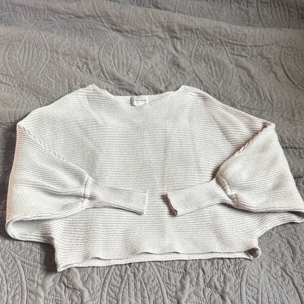 Pink Rose Women's Light Cream Sweater